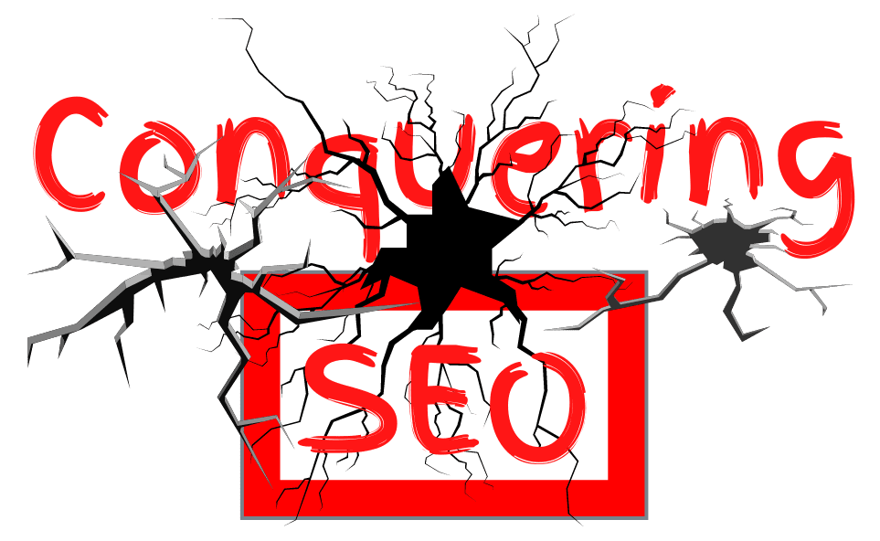 picture of conquering seo logo with a crack in it 