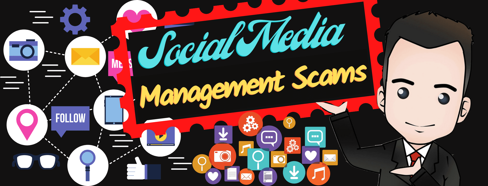 picture of Social Media Management Scams banner